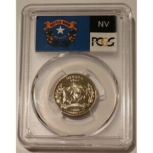 2006 S Clad Nevada State Quarter Proof PR70 DCAM PCGS Flag Label